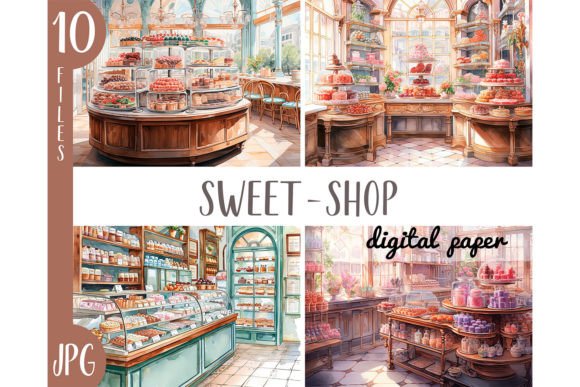 Download Watercolor Sweet Shop- Candy Store JPG - Water Collection