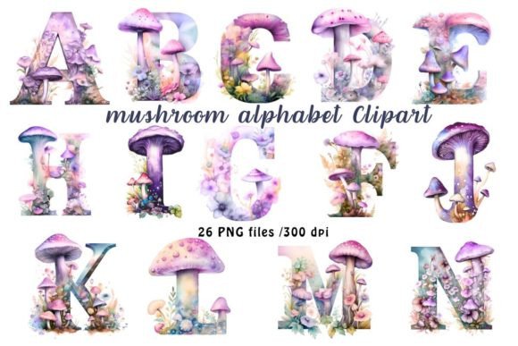Download Watercolor Letters Mushroom Clipart - Water Collection